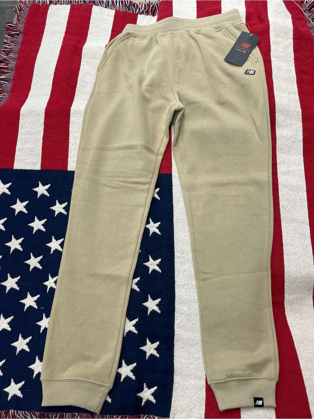 New Balance Beige/Tan Kids Fleece Joggers Boys Size 14/16 New with Tags